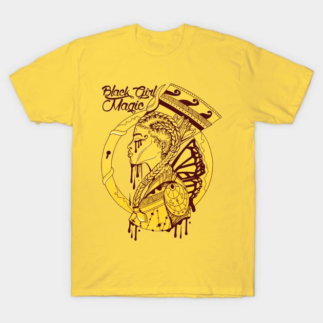 Canary Yellow - Goddess Of Egypt Black Girl Magic T-Shirt by kenallouis